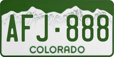 CO license plate AFJ888