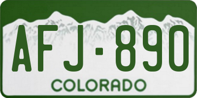 CO license plate AFJ890