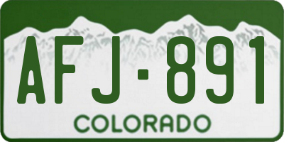 CO license plate AFJ891