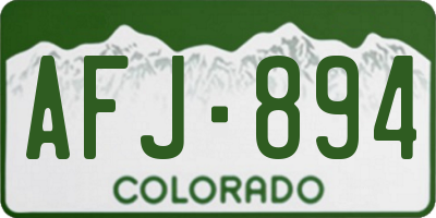 CO license plate AFJ894