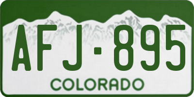 CO license plate AFJ895