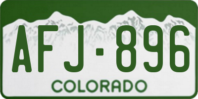 CO license plate AFJ896