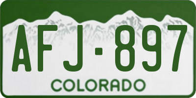 CO license plate AFJ897