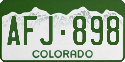 CO license plate AFJ898