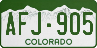 CO license plate AFJ905