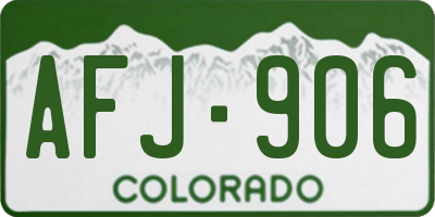CO license plate AFJ906