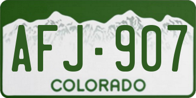CO license plate AFJ907