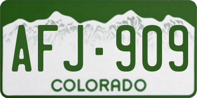 CO license plate AFJ909