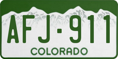CO license plate AFJ911