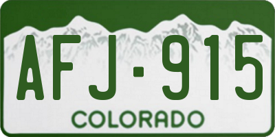 CO license plate AFJ915