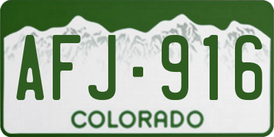 CO license plate AFJ916