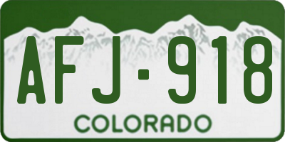 CO license plate AFJ918
