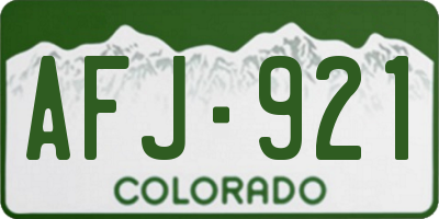 CO license plate AFJ921