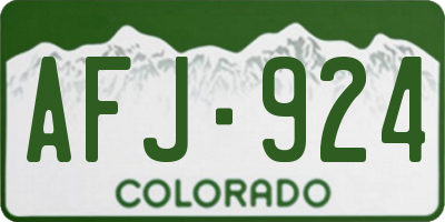 CO license plate AFJ924