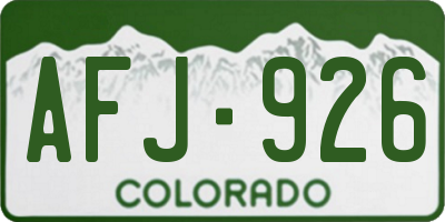 CO license plate AFJ926