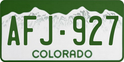 CO license plate AFJ927