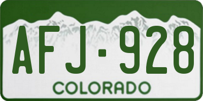 CO license plate AFJ928