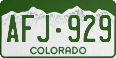 CO license plate AFJ929