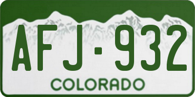 CO license plate AFJ932