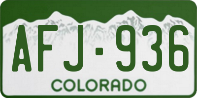 CO license plate AFJ936