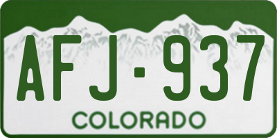 CO license plate AFJ937