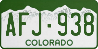 CO license plate AFJ938