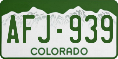 CO license plate AFJ939