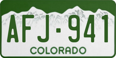 CO license plate AFJ941