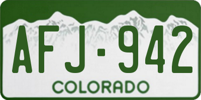 CO license plate AFJ942