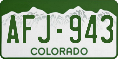 CO license plate AFJ943