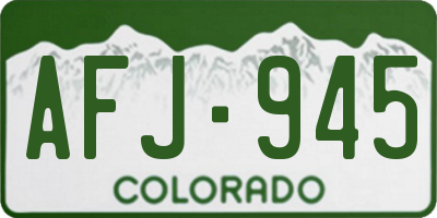 CO license plate AFJ945