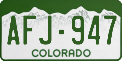 CO license plate AFJ947