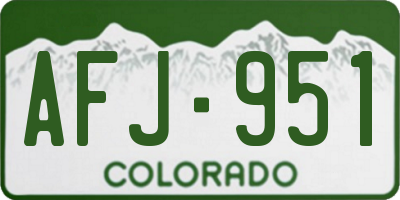 CO license plate AFJ951