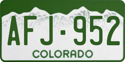 CO license plate AFJ952
