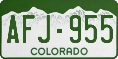 CO license plate AFJ955