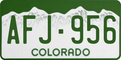 CO license plate AFJ956
