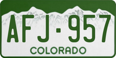CO license plate AFJ957