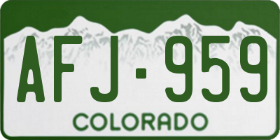 CO license plate AFJ959