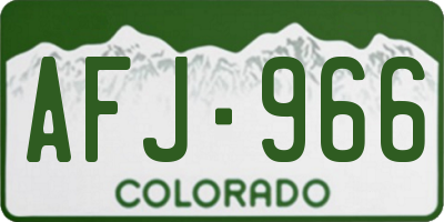 CO license plate AFJ966