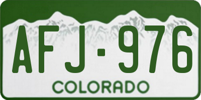 CO license plate AFJ976