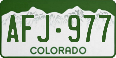 CO license plate AFJ977