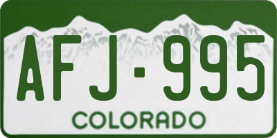 CO license plate AFJ995