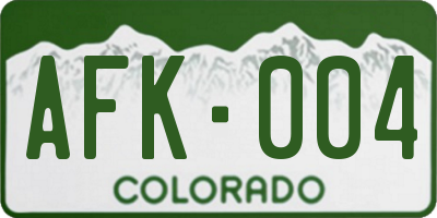 CO license plate AFK004