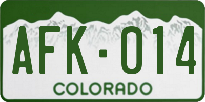 CO license plate AFK014