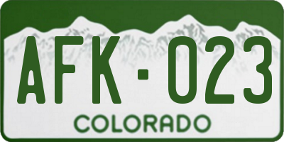 CO license plate AFK023