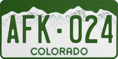 CO license plate AFK024
