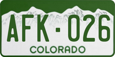 CO license plate AFK026