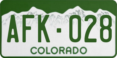 CO license plate AFK028