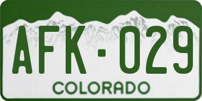 CO license plate AFK029
