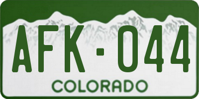 CO license plate AFK044